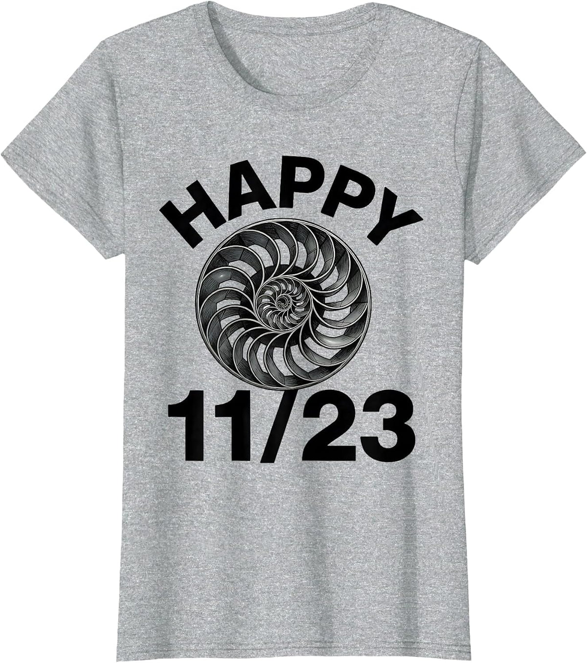 Happy 11/23 Fibonacci Golden Ratio Sacred Geometry Math T-Shirt - Heather Grey
