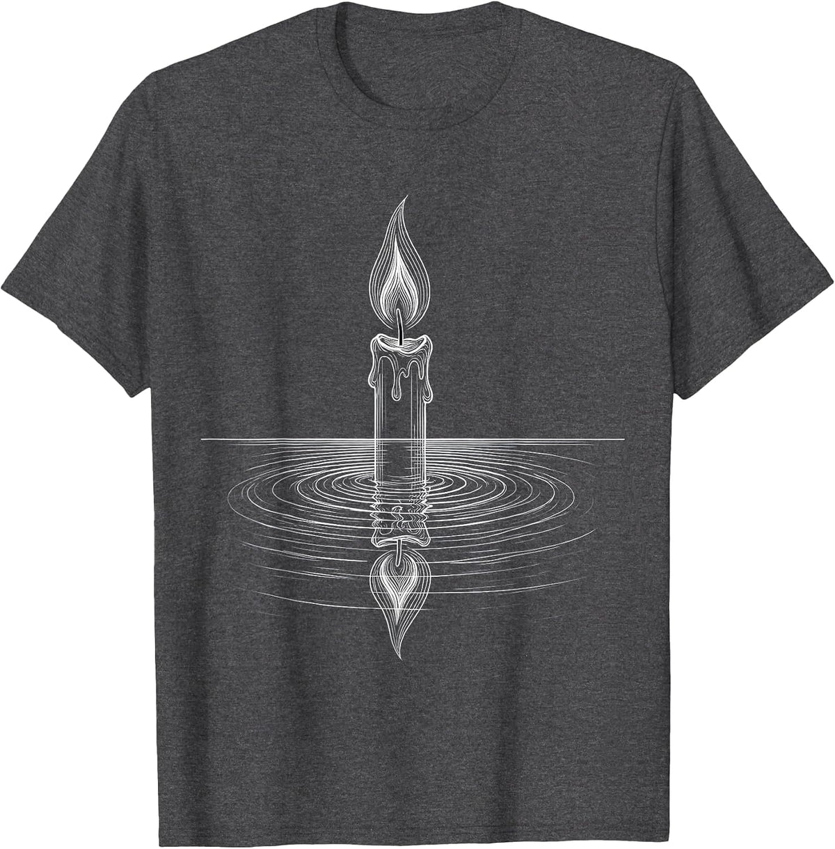 Men's Mental Health Matters Candle Flame Reflection Art T-Shirt - Dark Heather Grey