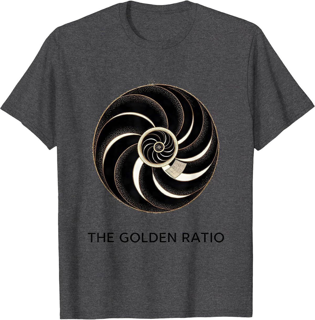 The Golden Ratio Blackwork Dotwork Sacred Geometry Math T-Shirt - Dark Heather Grey