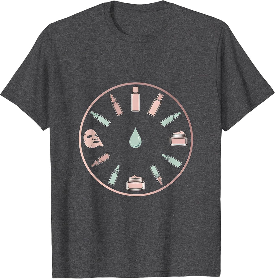 Men's K-Beauty Glass Skin 10-Step Skincare Routine T-Shirt - Dark Heather Grey