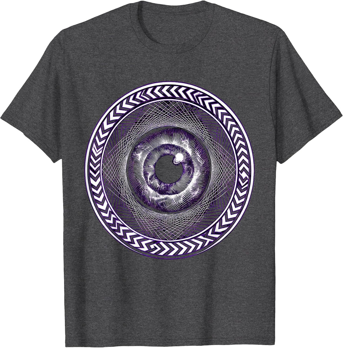 Neurodiversity Kaleidoscope Galaxy Eye Design T-Shirt - Dark Heather Grey