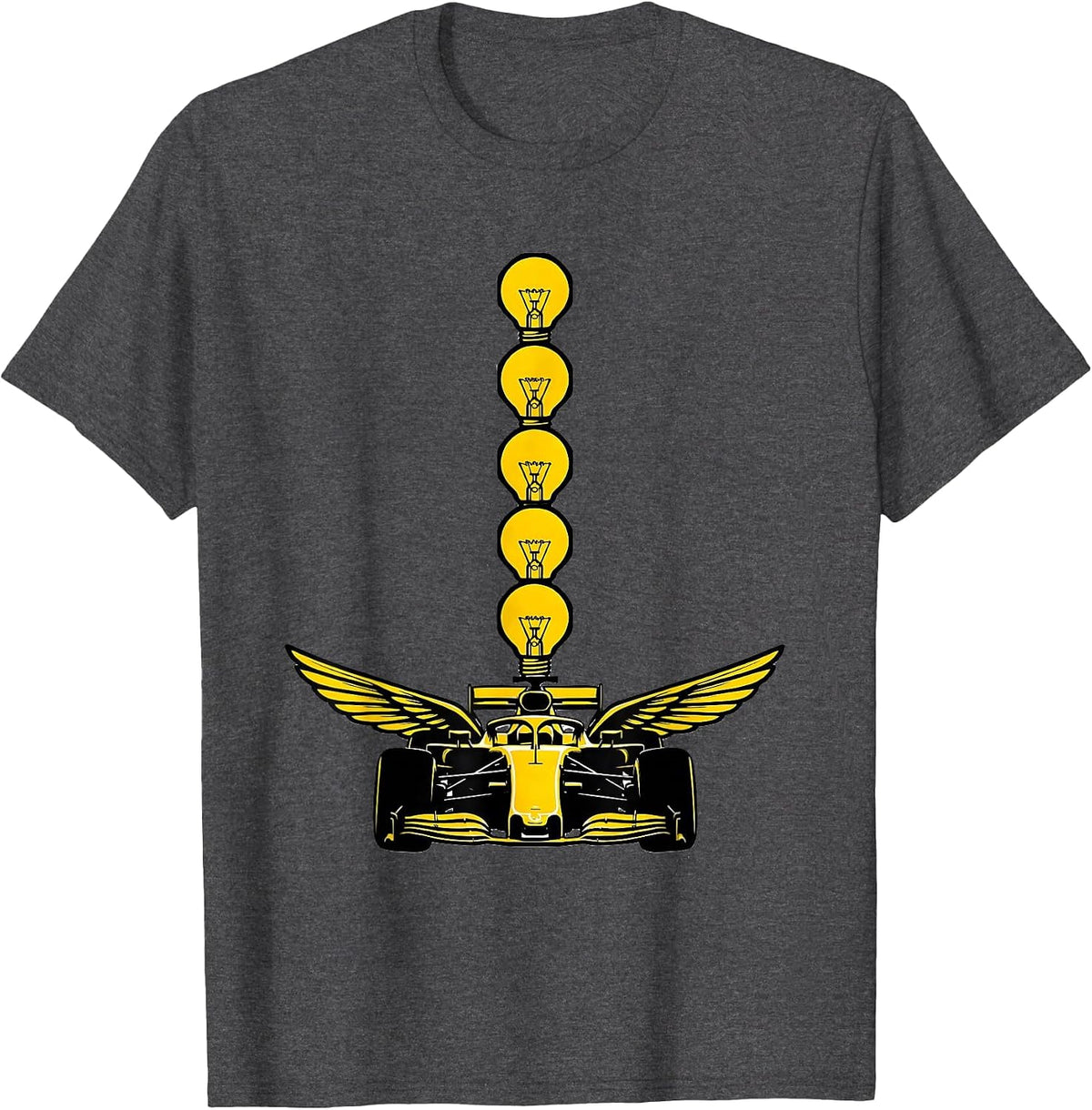 Men's Bulb Column Sprint Car RC Racing Humor T-Shirt - Dark Heather Grey