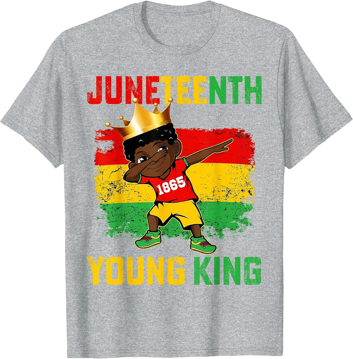 Juneteenth King Celebrating 1865 Black Boys Kids Toddler T-Shirt - Heather Grey