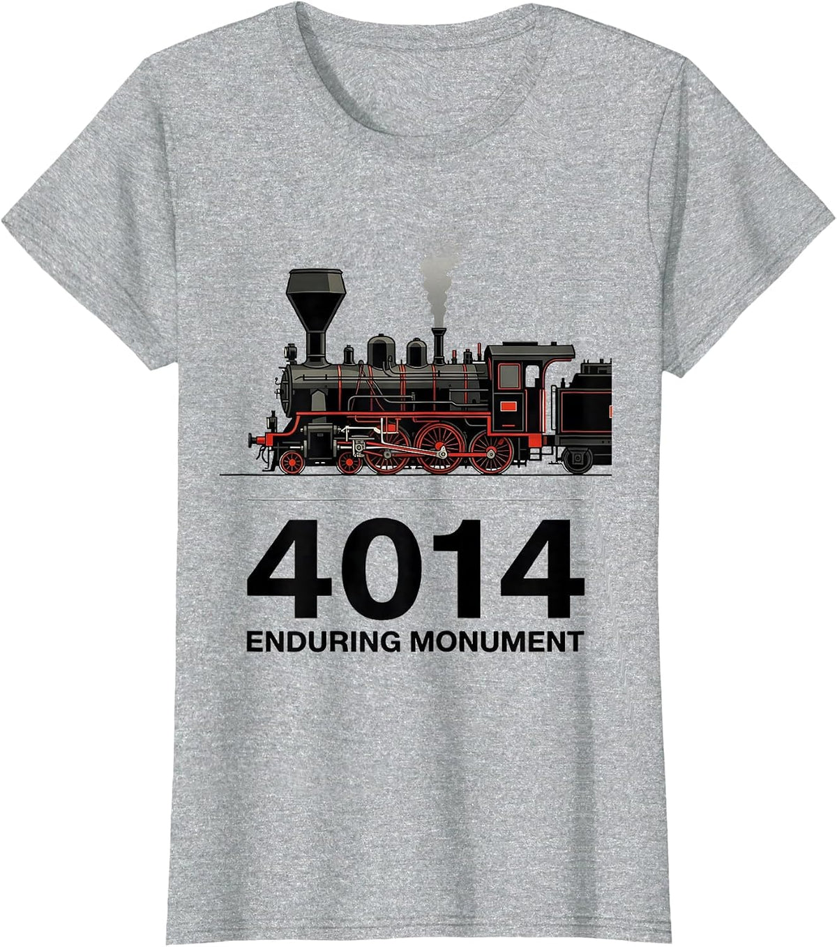 4014 Enduring Monument Vintage Steam Locomotive Railroad T-Shirt - Heather Grey