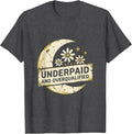 Men's Underpaid and Overqualified Funny Workplace Design T-Shirt - Dark Heather Grey