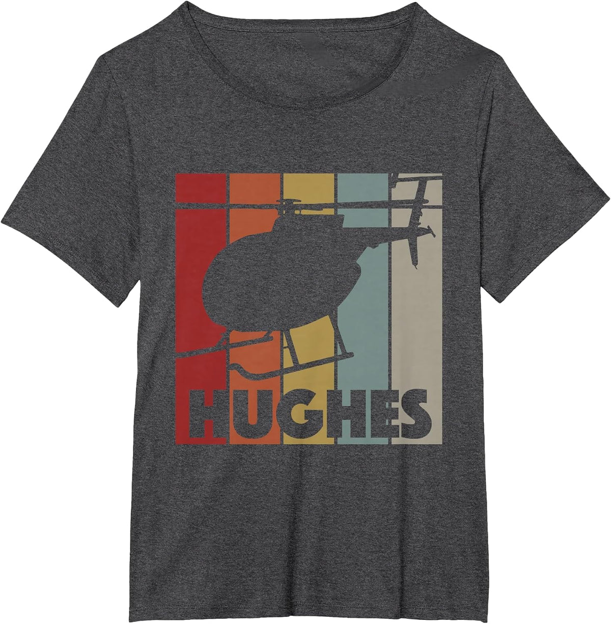 Retro Helicopter Avitation Pilot - Heli Aviator Hughes T-Shirt - Dark Heather Grey
