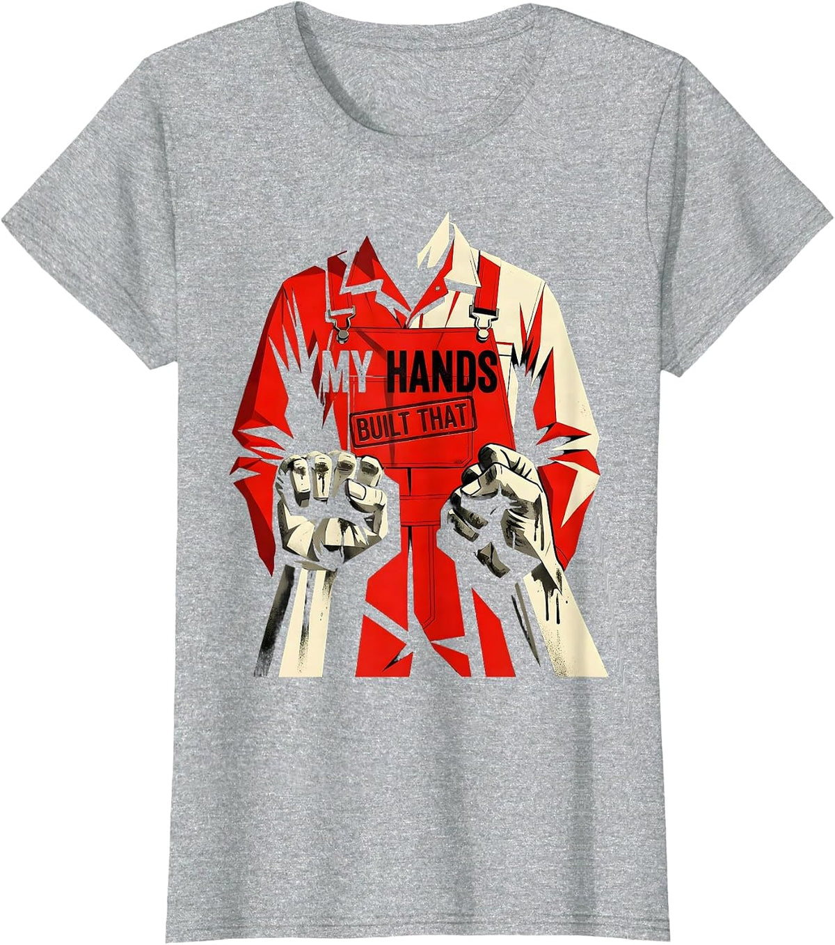 My Hands Built That Mechanic Pride Design T-Shirt - Heather Grey