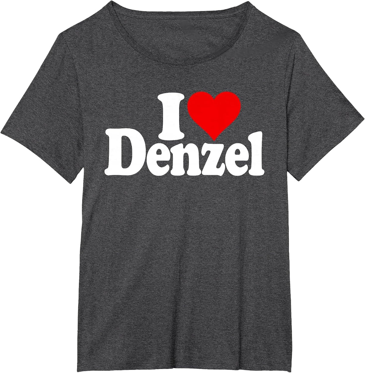 I Love Heart Denzel Name on a T-Shirt T-Shirt - Dark Heather Grey