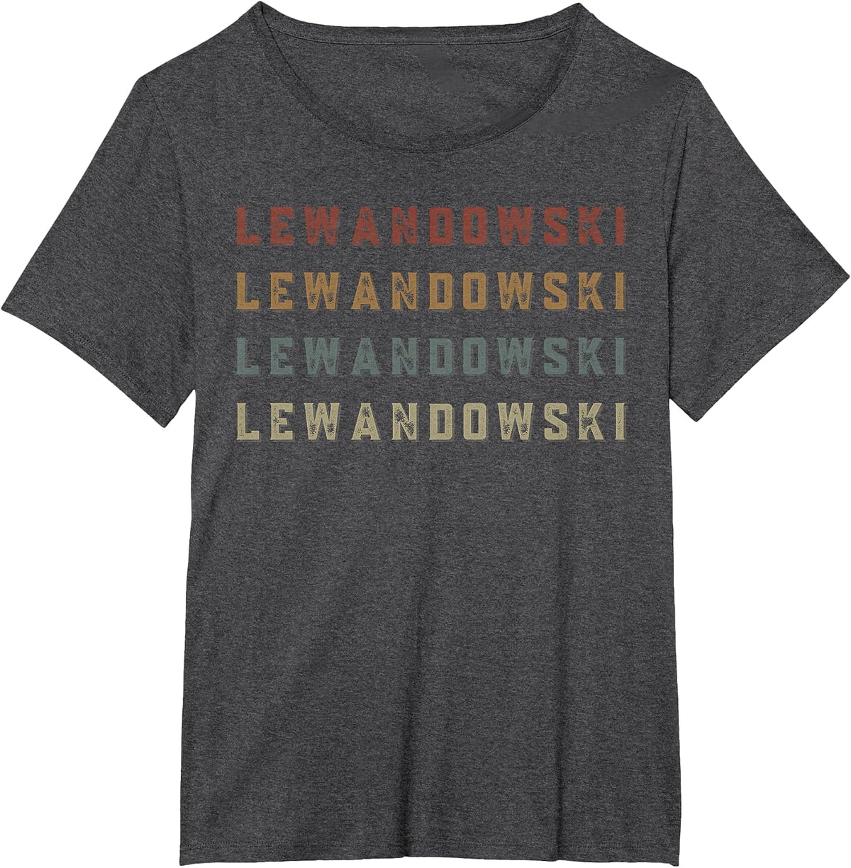 Vintage Lewandowski Name Funny Love Heart Lewandowski Grunge T-Shirt - Dark Heather Grey