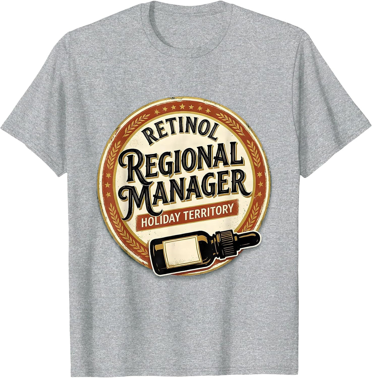 Men's Retinol Regional Manager, Holiday Territory Esthetician T-Shirt - Heather Grey