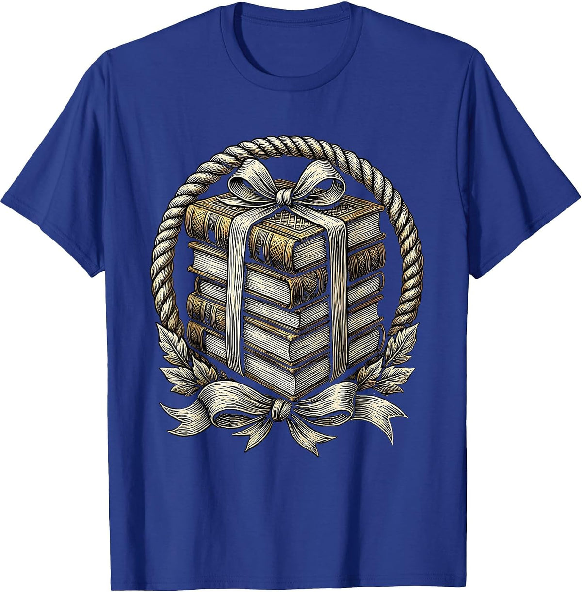English Teacher Classic Novels Stack Graphic T-Shirt - Royal Blue