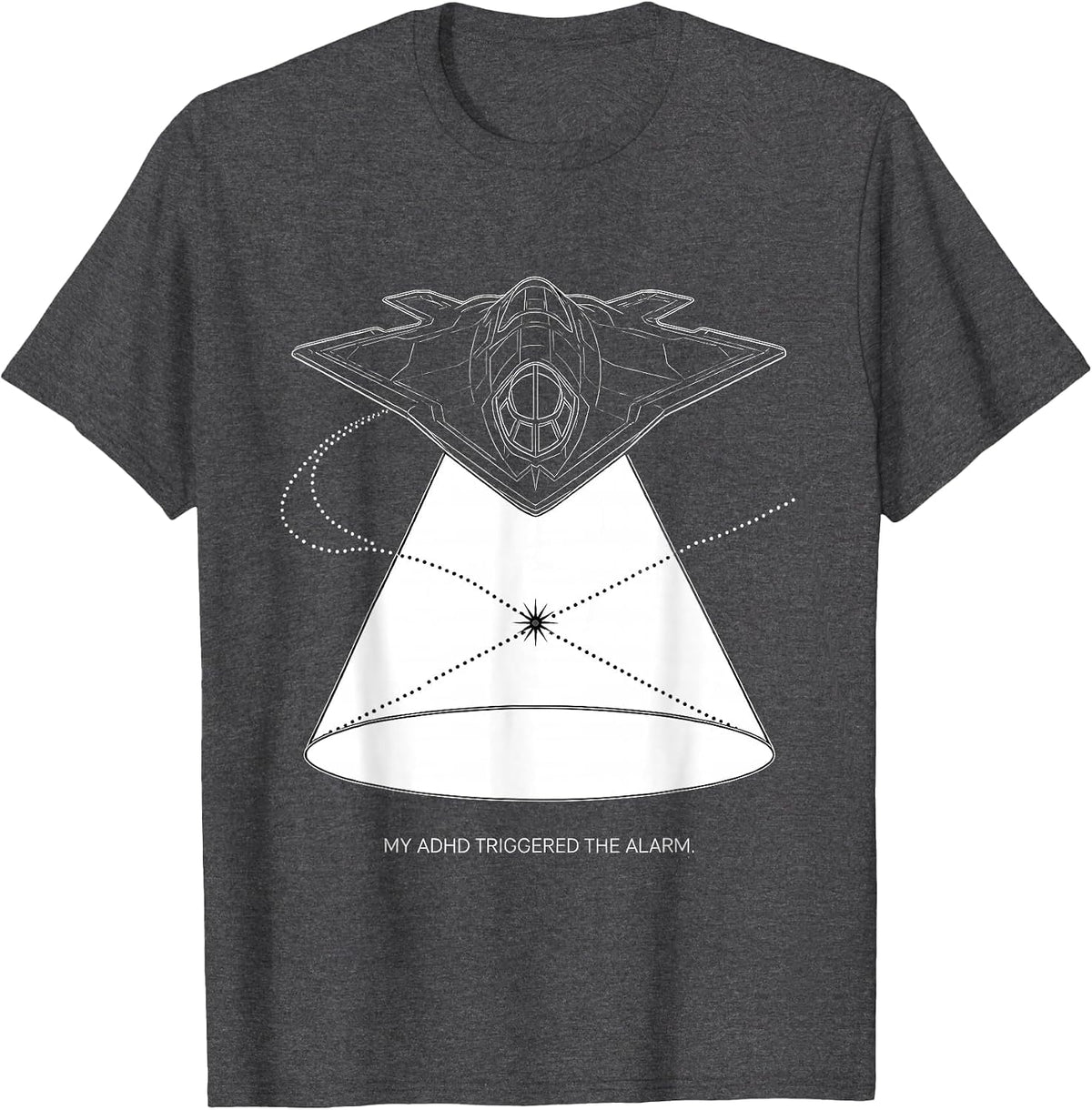 Men's My ADHD Triggered The Alarm Funny Neurodiversity Meme ADHD T-Shirt - Dark Heather Grey