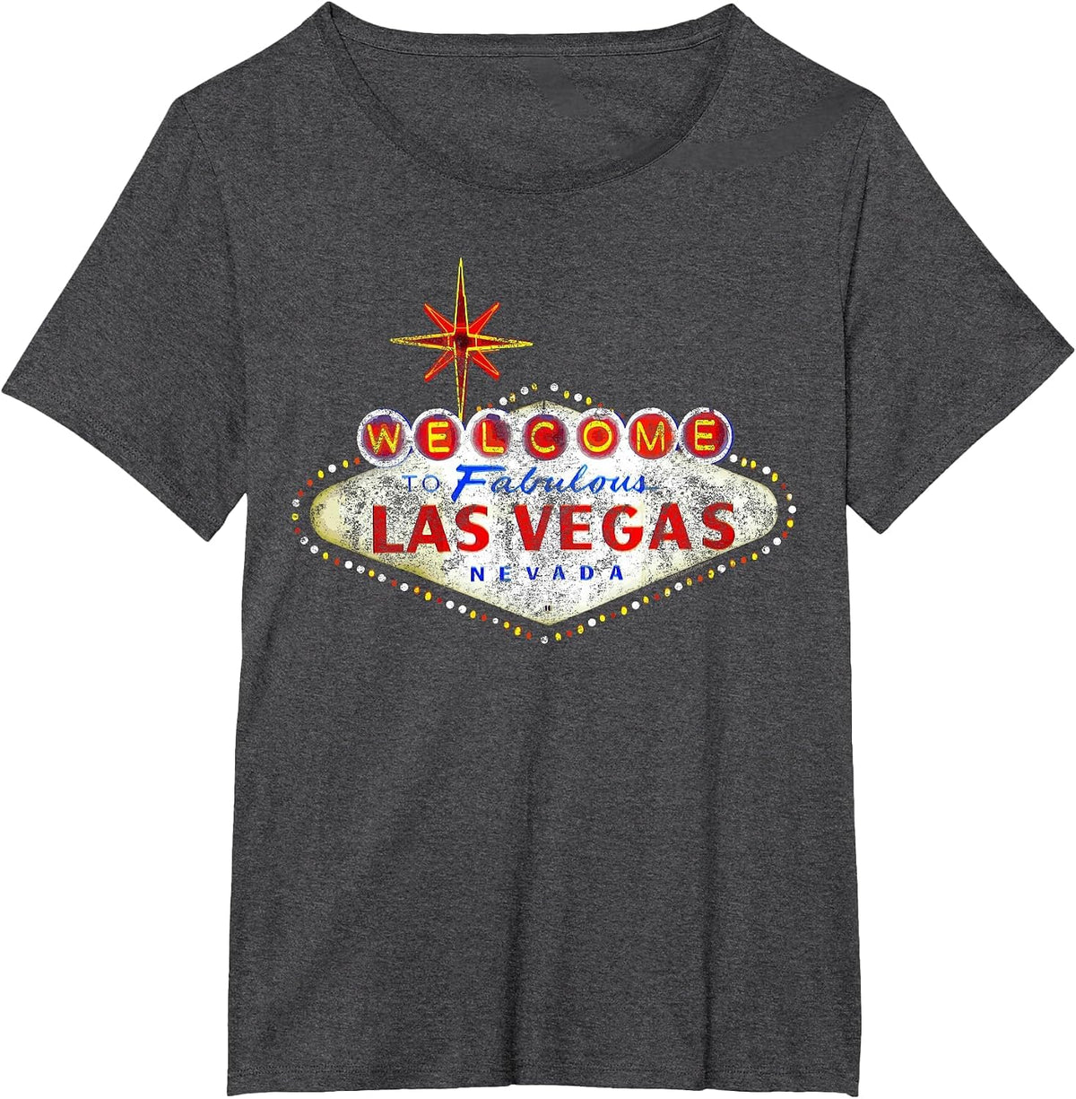 Welcome to Las Vegas Nevada Vintage Sign Souvenir T-Shirt T-Shirt - Dark Heather Grey