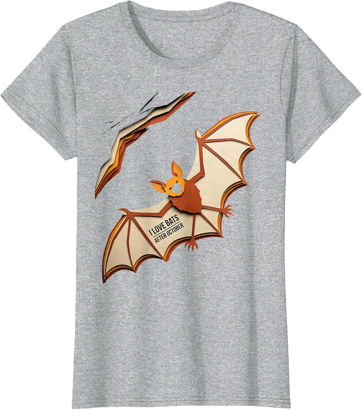 I Love Bats After October Vintage Bat Lover Halloween Humor T-Shirt - Heather Grey