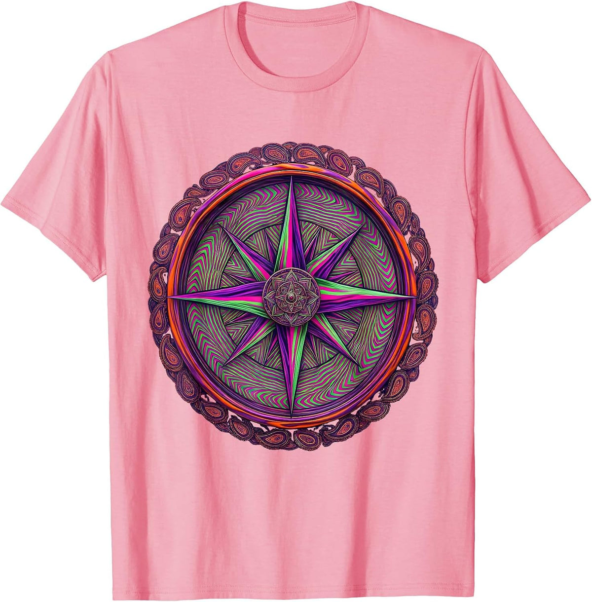 Men's Neurodiversity Spinning Compass Illustration T-Shirt - Pink