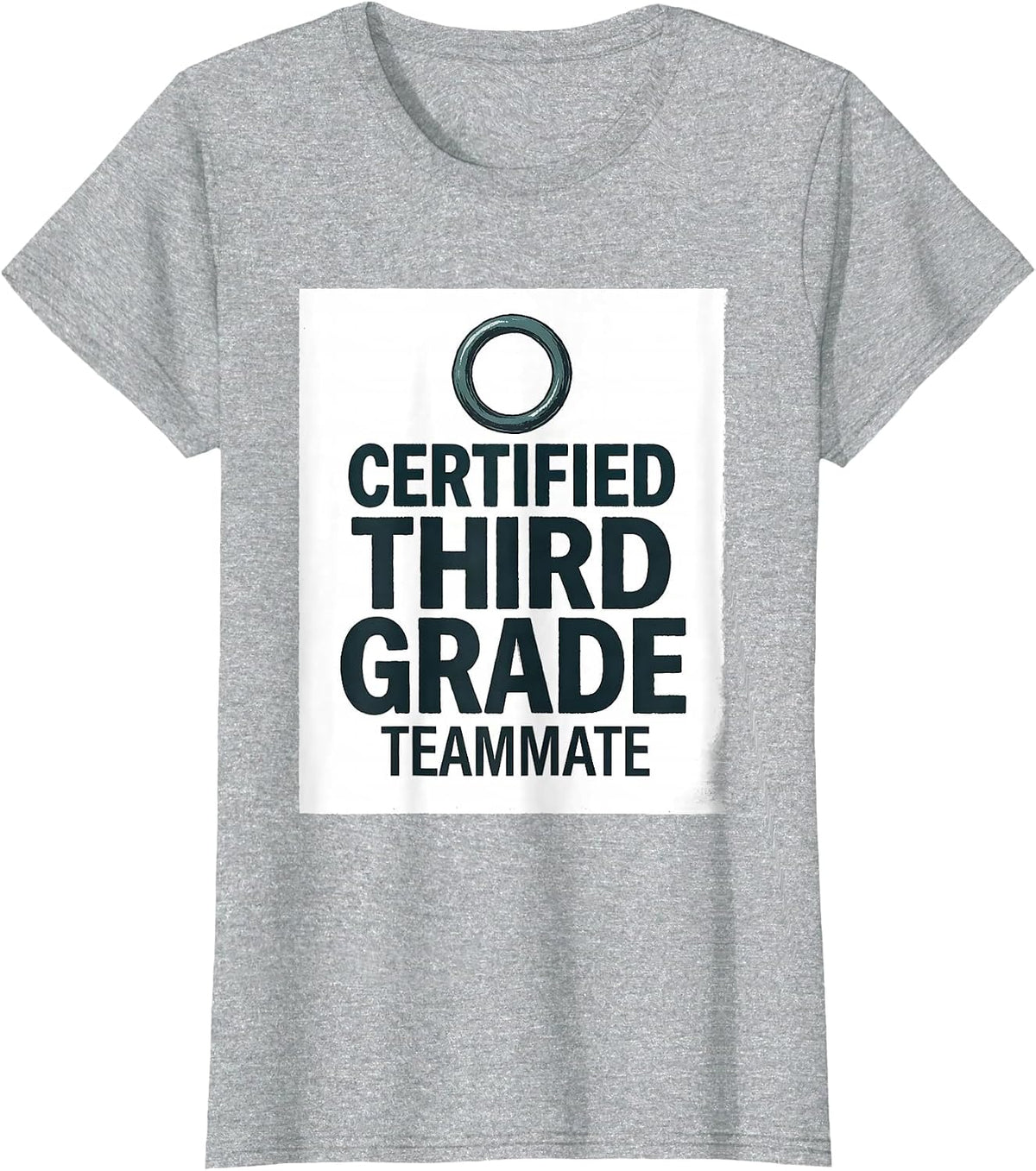 Women's Certified Third Grade Teammate Teacher Team Squad Back T-Shirt - Heather Grey