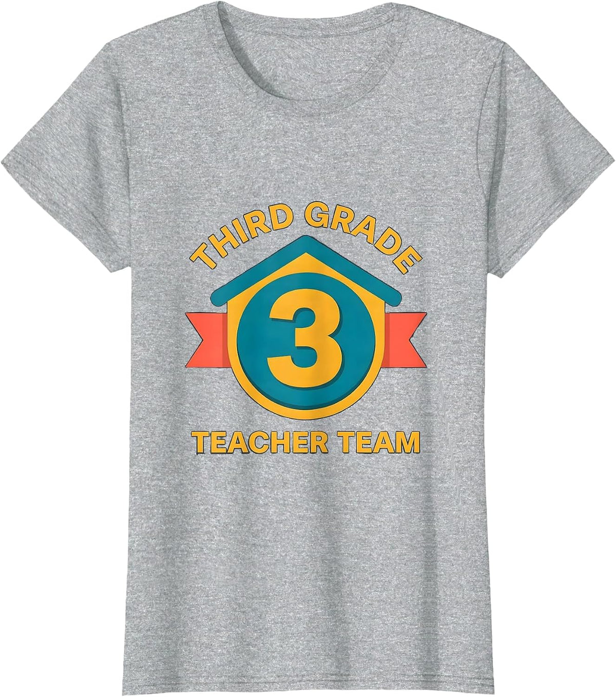 Women's Third Grade Teacher Team Retro Grade-Level Team Back T-Shirt - Heather Grey