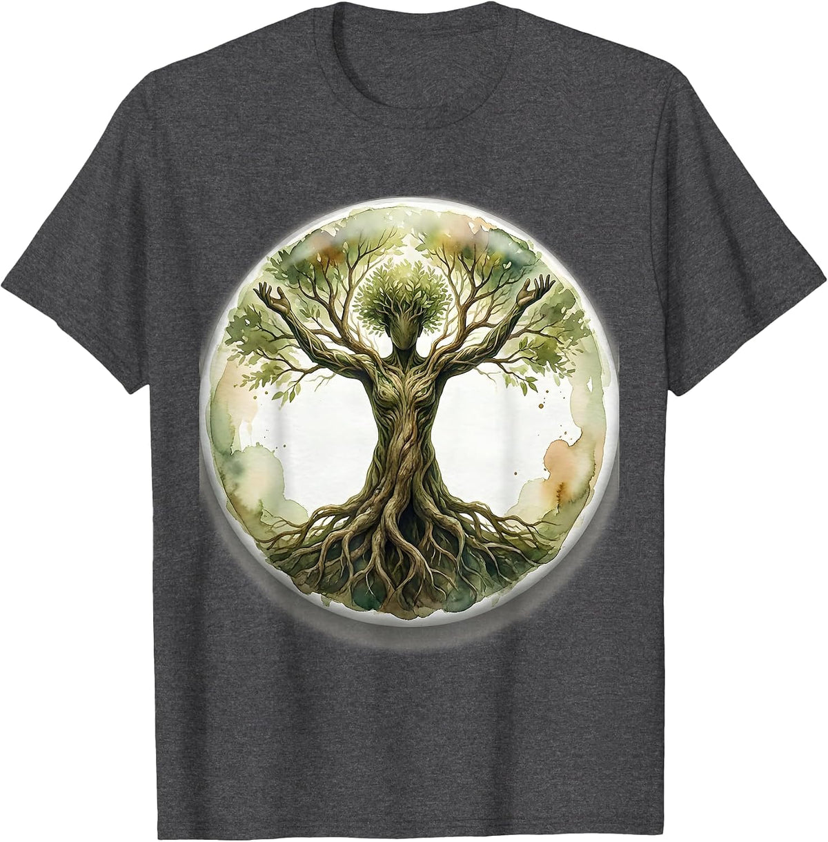 Mental Health Matters Roots and Branches Human Figure T-Shirt - Dark Heather Grey