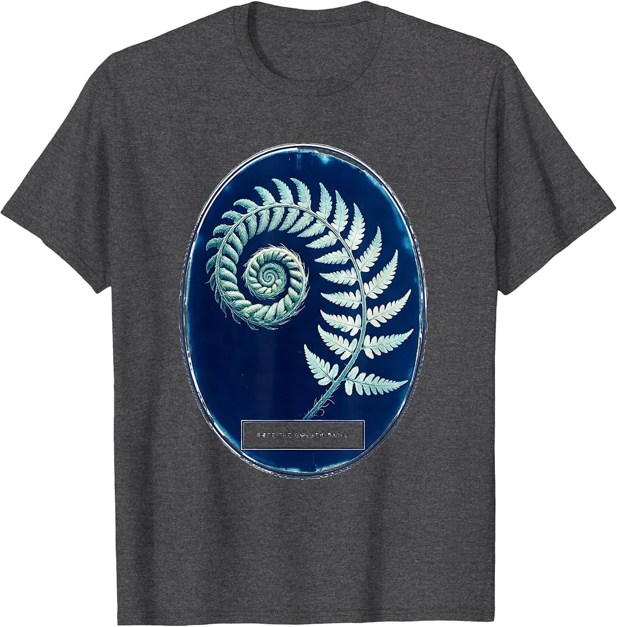 I See The Golden Ratio Cyanotype Sacred Geometry Math T-Shirt - Dark Heather Grey