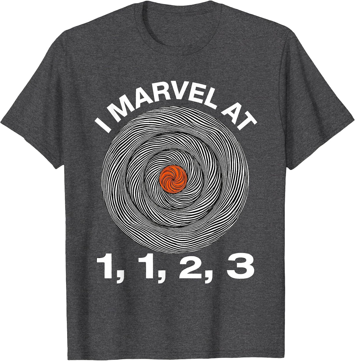 I Marvel At 1, 1, 2, 3 Op Art Moire Math Lover Geometry T-Shirt - Dark Heather Grey