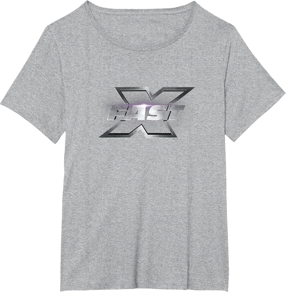Fast X Metallic Shine Title Movie Logo T-Shirt - Heather Grey