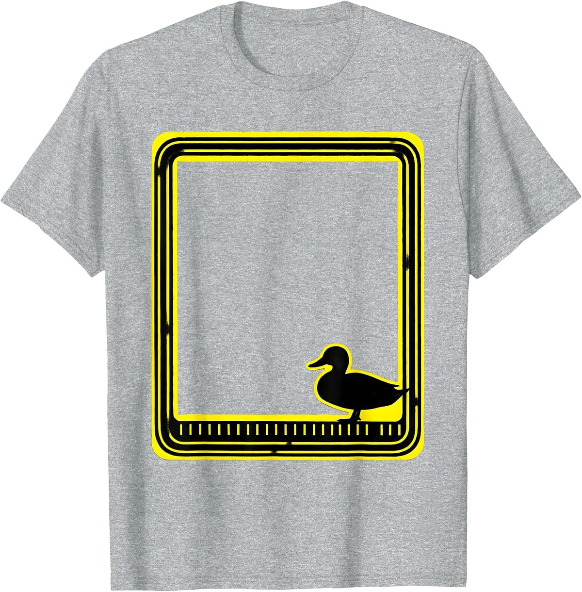 Men's Duck Decoy Stencil Graphic Hunting Dad Humor T-Shirt - Heather Grey