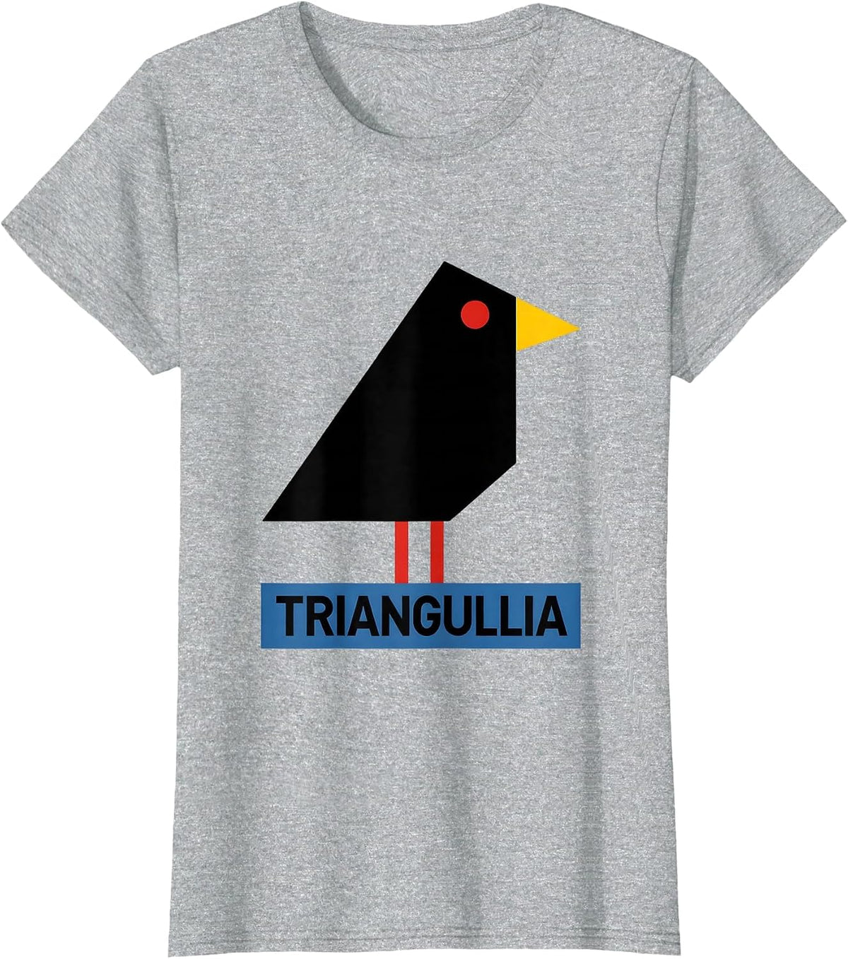 Triangullia Bauhaus Modernist Bird Pun Funny Math Teacher T-Shirt - Heather Grey