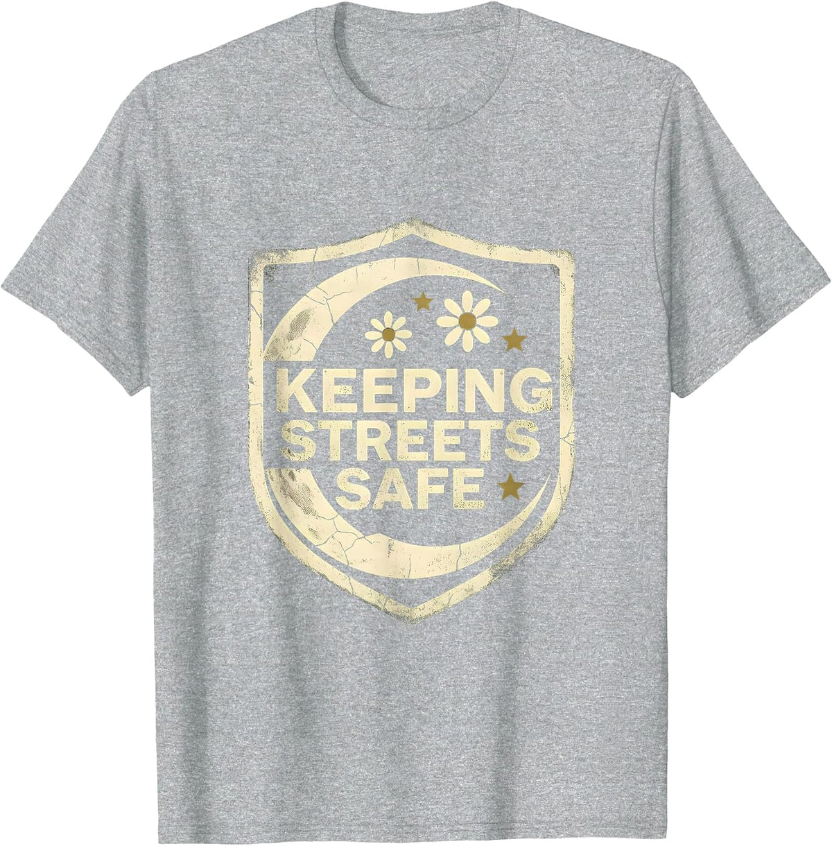 Men's Keeping Streets Safe Law Enforcement Design T-Shirt - Heather Grey