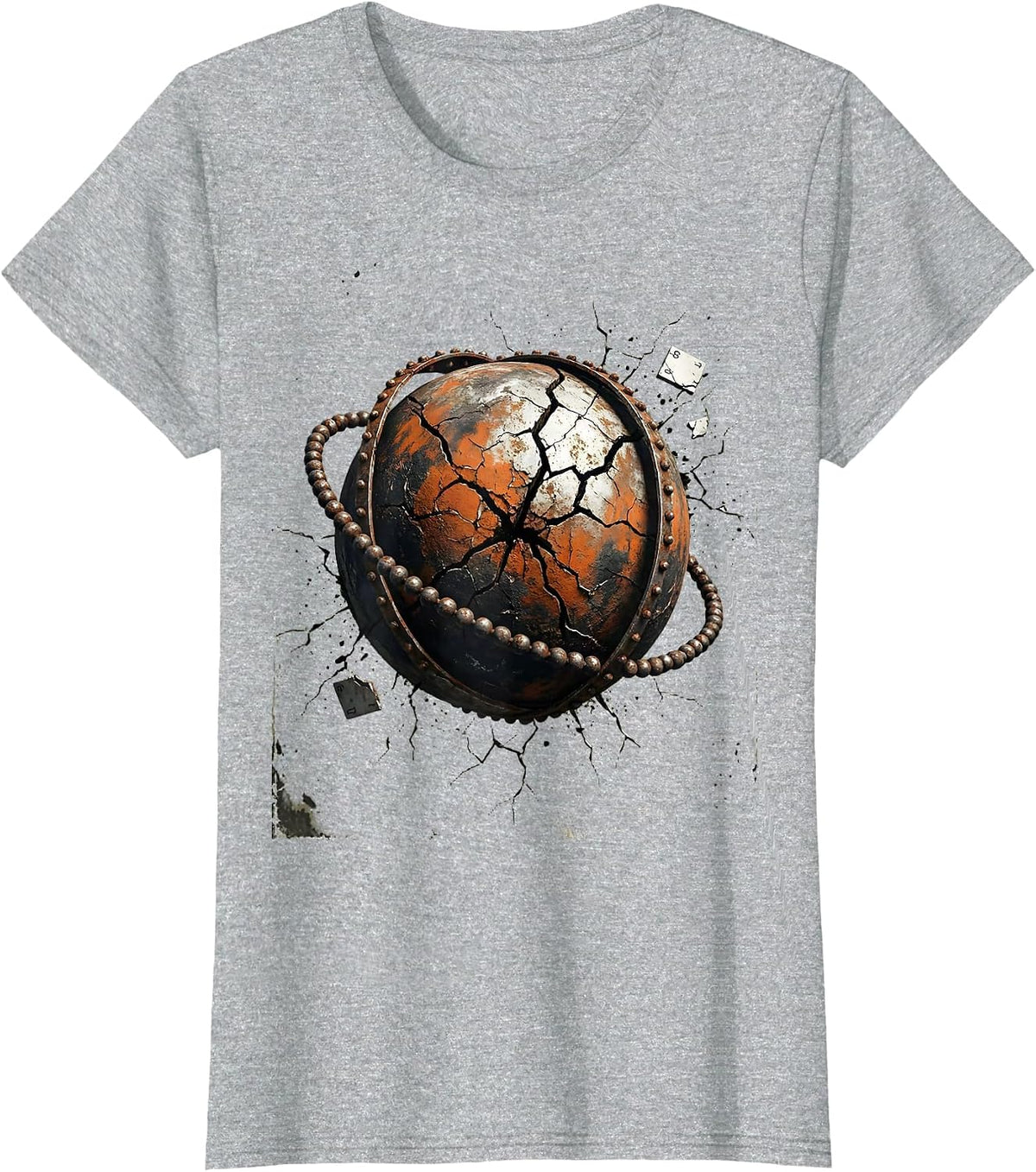 Distressed Atomic Orb Chemistry Nerd Humor T-Shirt - Heather Grey