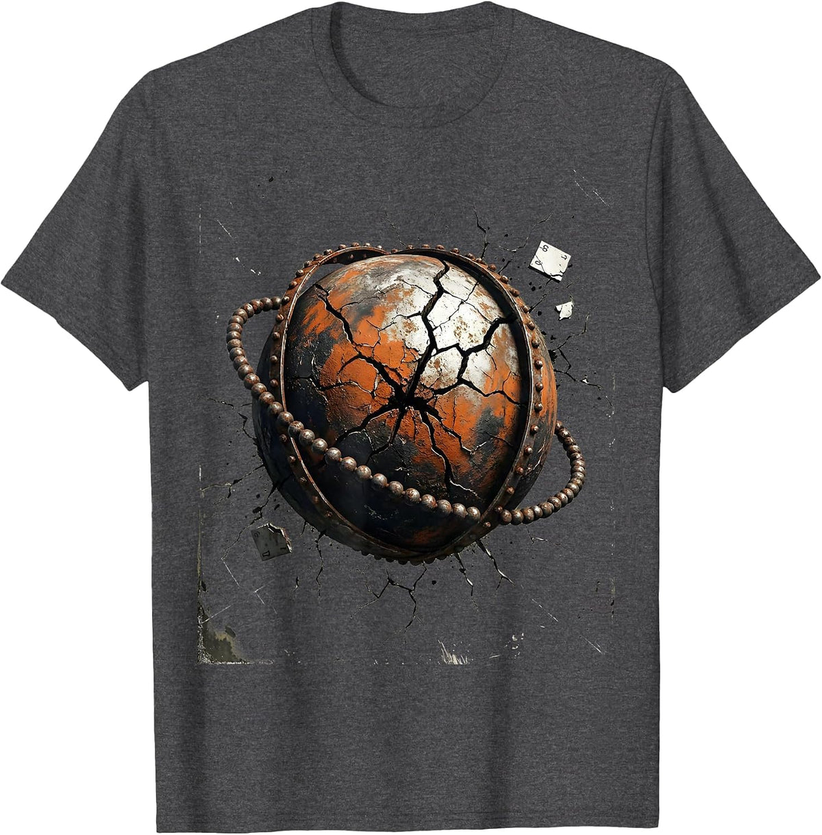 Distressed Atomic Orb Chemistry Nerd Humor T-Shirt - Dark Heather Grey