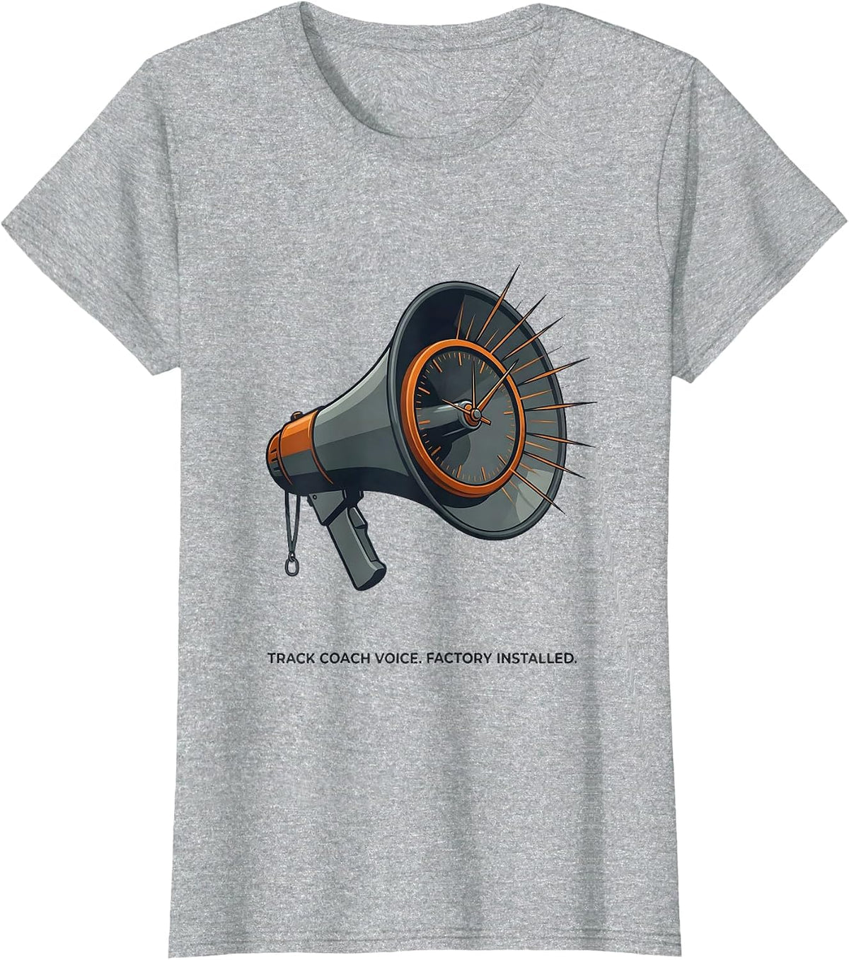 Women's Track Coach Voice Factory Installed Funny Coach Gift T-Shirt - Heather Grey