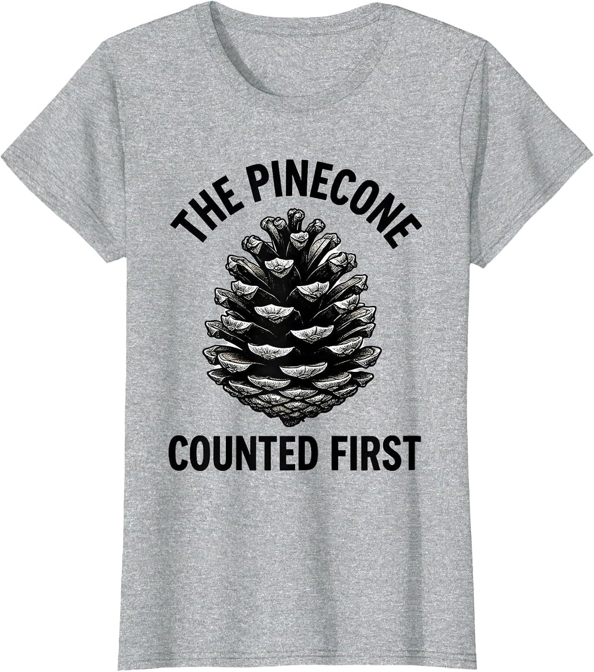The Pinecone Counted First Math Enthusiast Sacred Geometry T-Shirt - Heather Grey