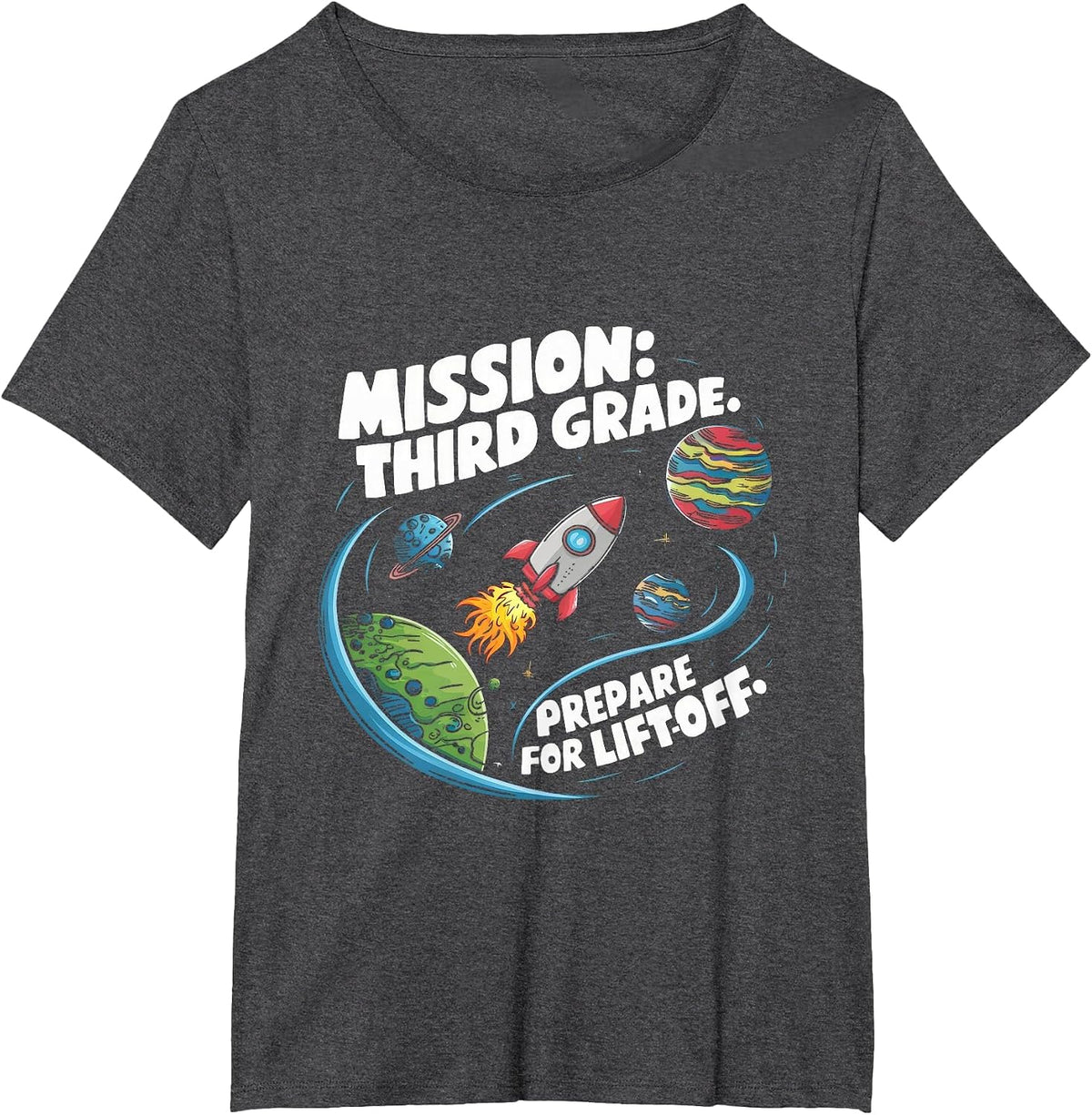 Space Astronaut 3rd Grade Back to School Student Teacher T-Shirt - Dark Heather Grey