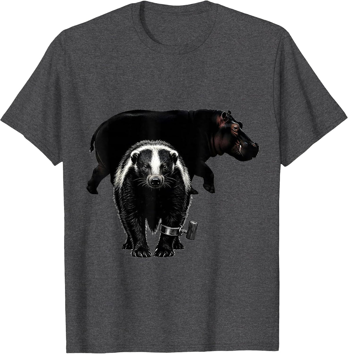 Honey Badger Fearless Attitude Wildlife Humor T-Shirt - Dark Heather Grey