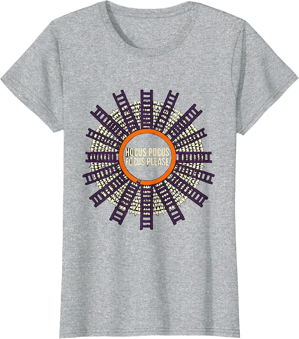 Hocus Pocus Focus Please Funny Halloween Teacher Costume T-Shirt - Heather Grey