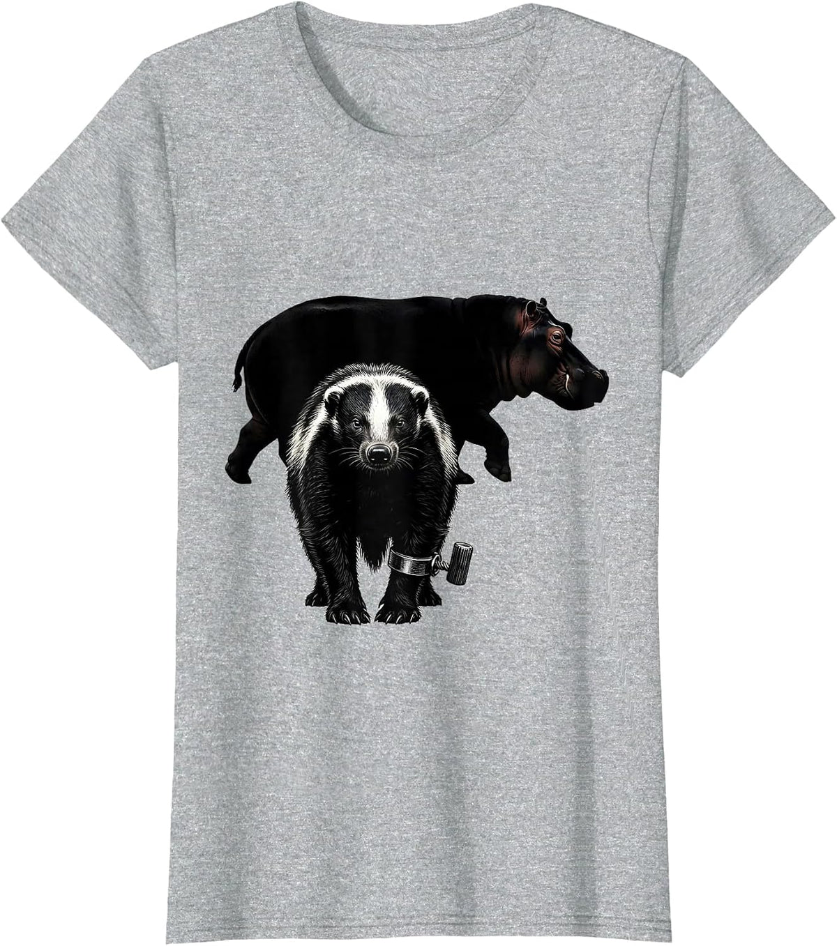 Honey Badger Fearless Attitude Wildlife Humor T-Shirt - Heather Grey