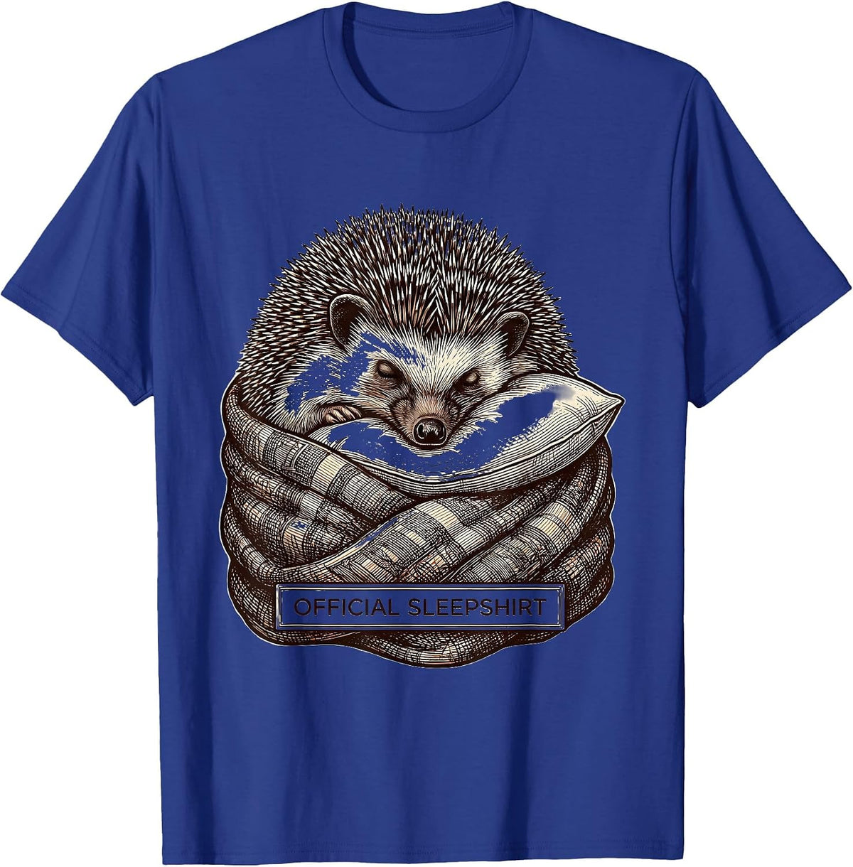 Official Sleepshirt Cozy Hedgehog Sleepwear Pajama Gift T-Shirt - Royal Blue