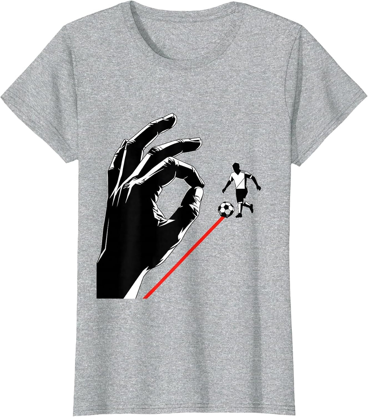 Women's Oversized Spectator Hand Soccer Fan Family Pride T-Shirt - Heather Grey