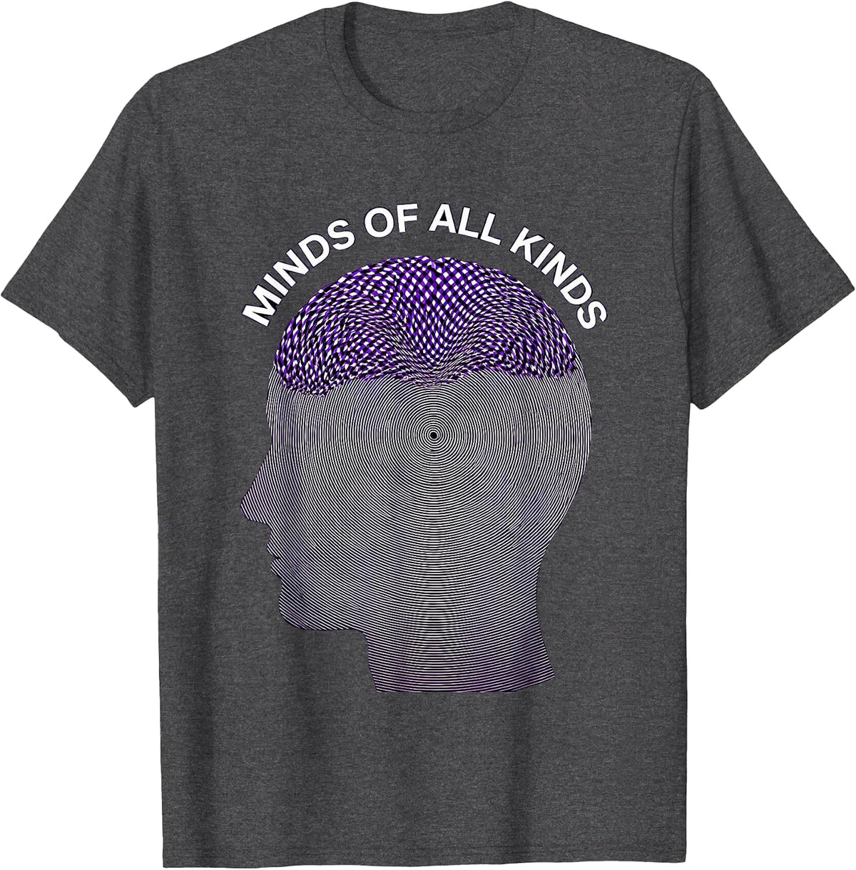 Minds of All Kinds Neurodiversity Celebration Design T-Shirt - Dark Heather Grey