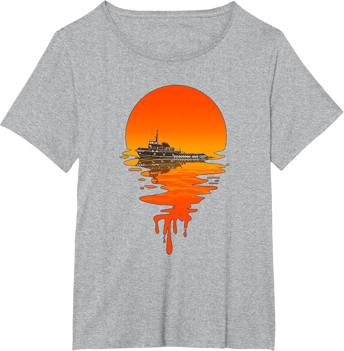 Vintage Retro Style Tugboat T-Shirt - Heather Grey