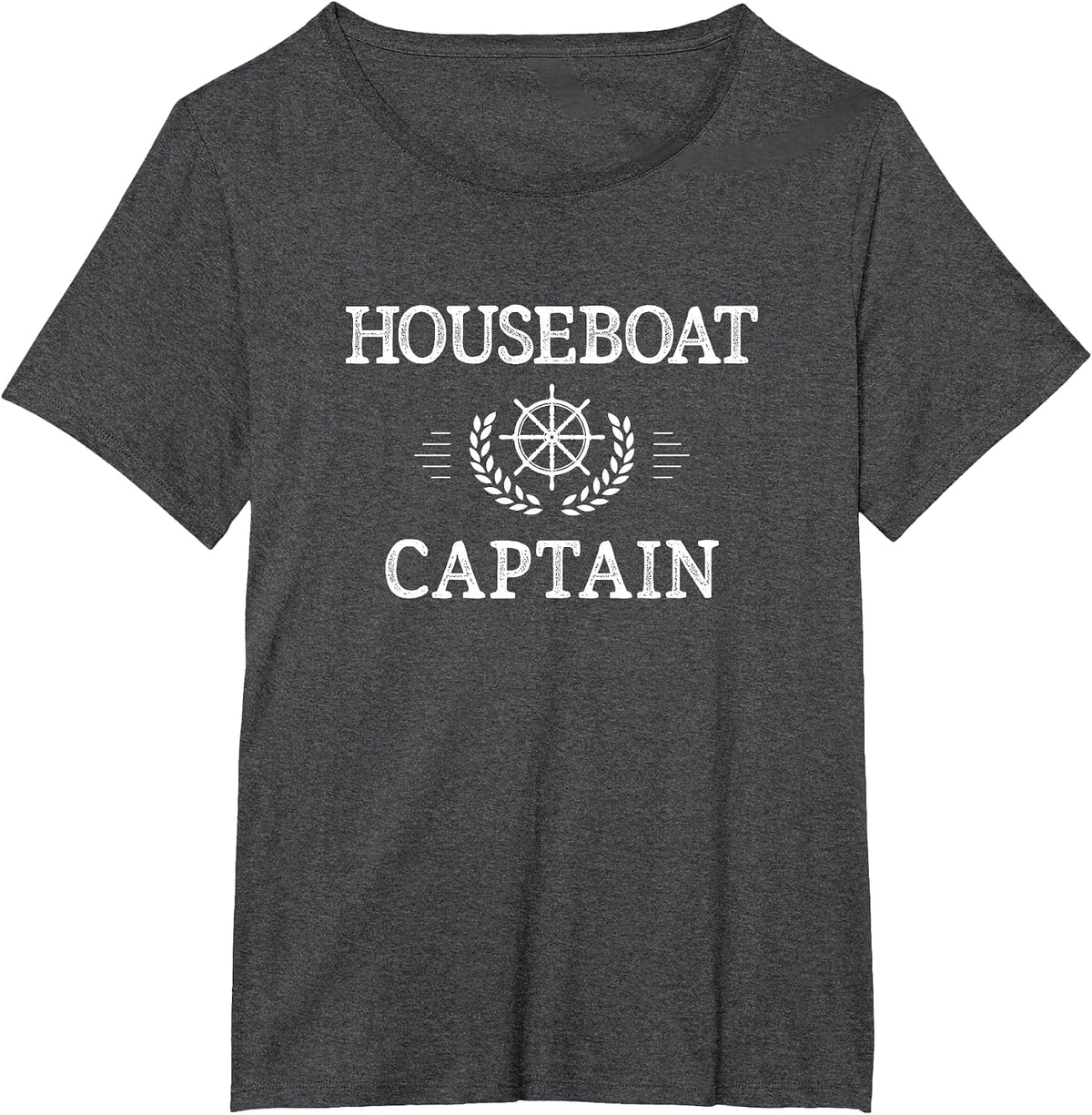 Houseboat Captain - Vintage Style - T-Shirt - Dark Heather Grey