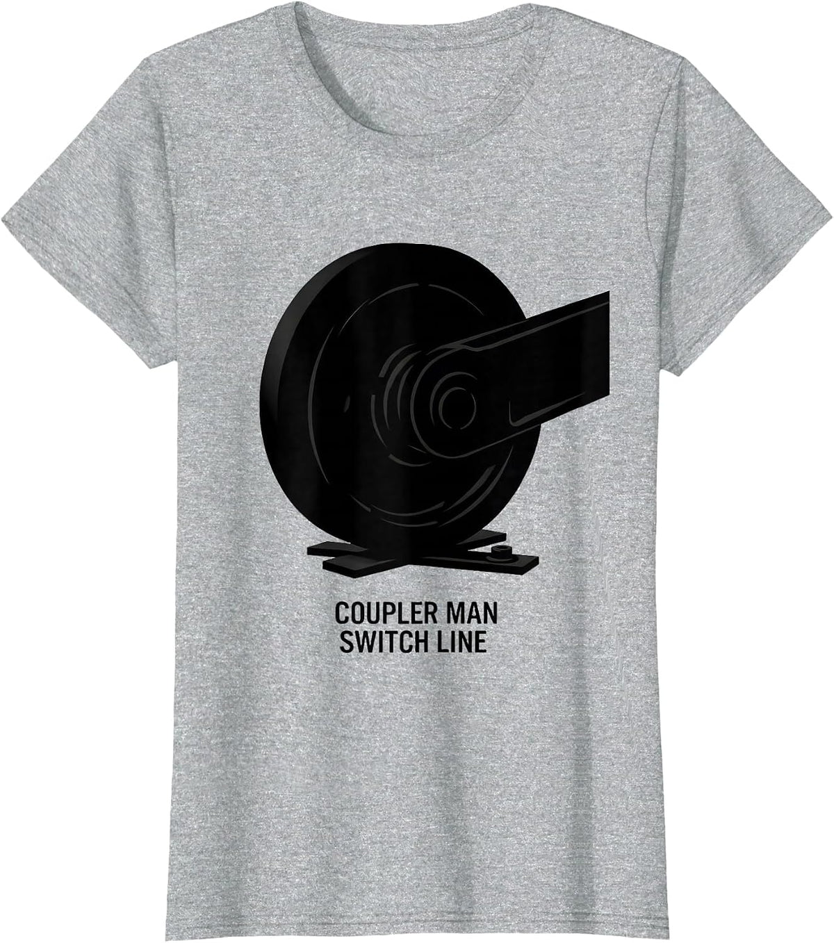 Coupler Man Switch Line Vintage Steam Locomotive Train T-Shirt - Heather Grey