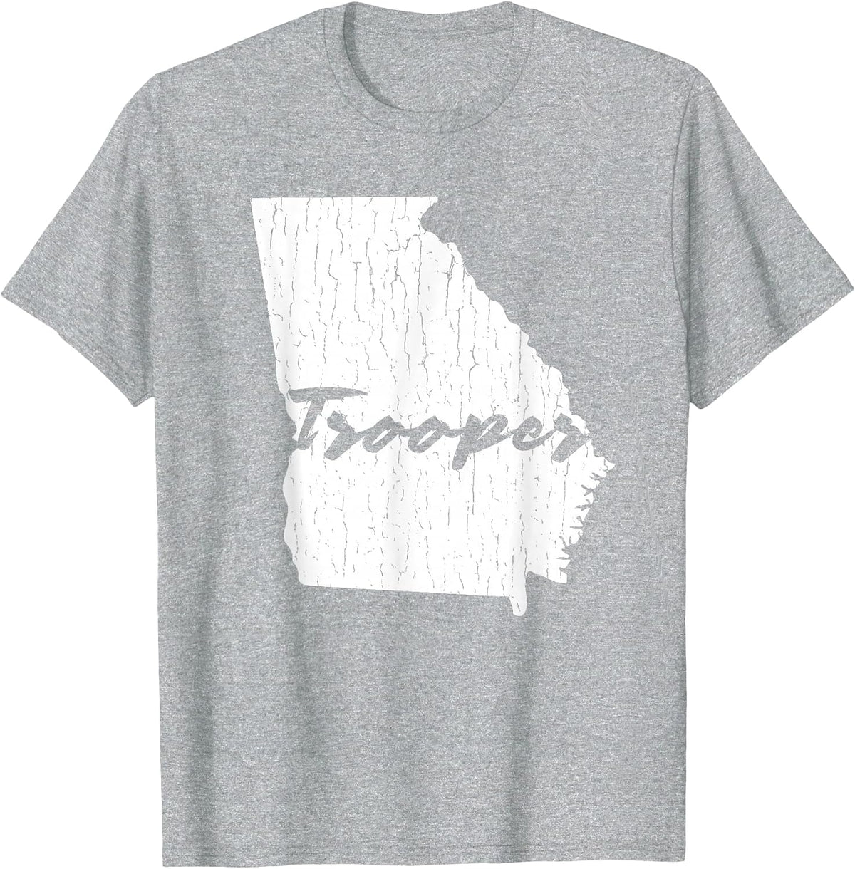 Georgia State Trooper Distressed Graphic T-Shirt T-Shirt - Heather Grey