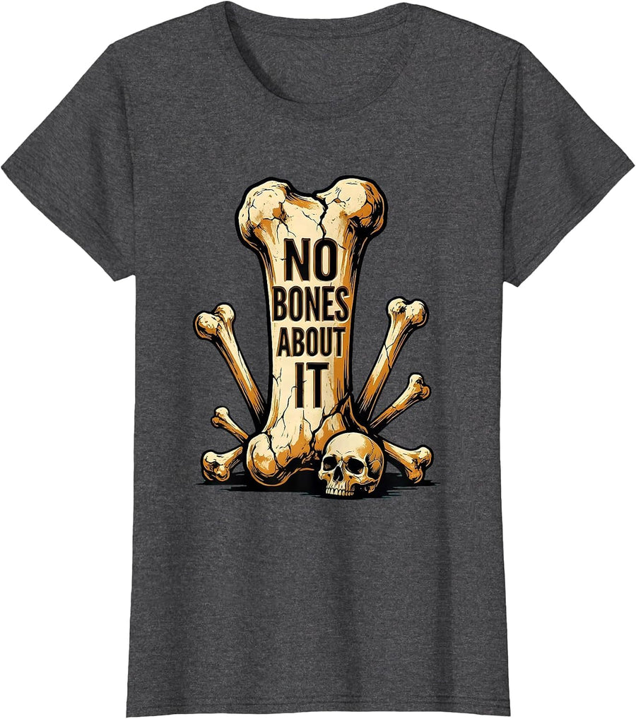 Women's I Found This Humerus No Bones About It Design T-Shirt - Dark Heather Grey