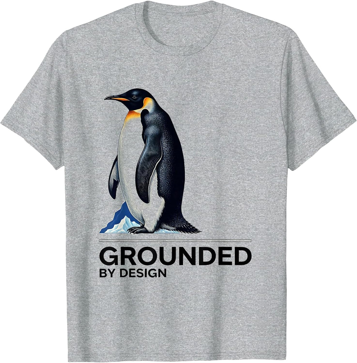 Men's Grounded By Design Funny Flightless Bird Meme Humor T-Shirt - Heather Grey