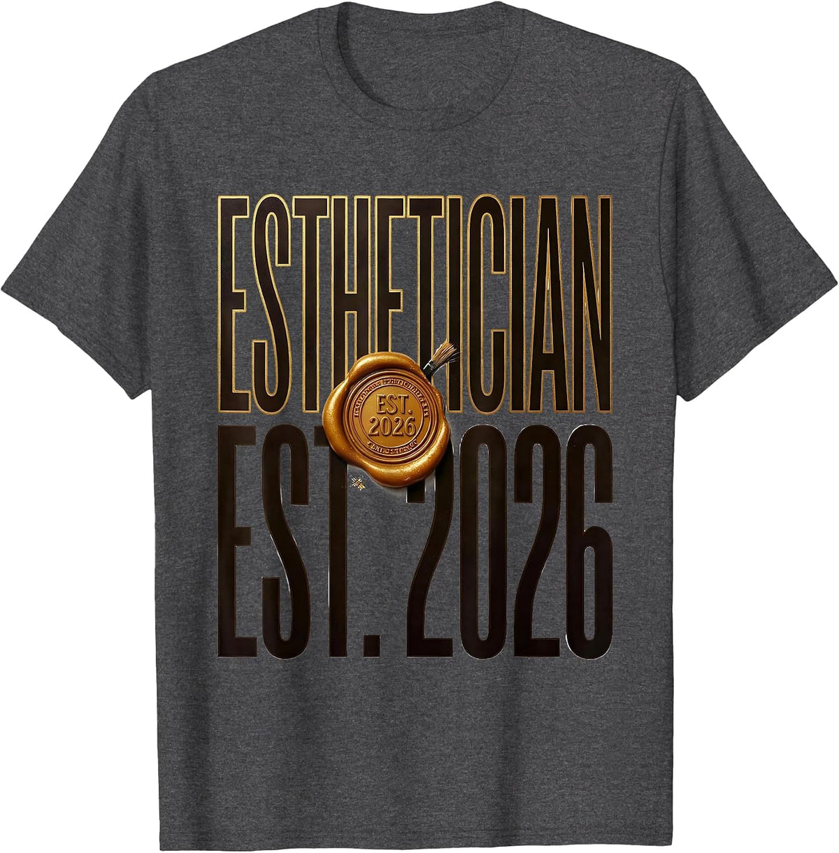 Men's Esthetician Est. 2026 Licensed Skincare Professional T-Shirt - Dark Heather Grey
