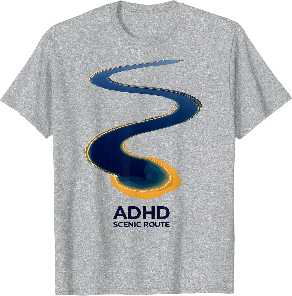 Men's ADHD Scenic Route Editorial Conceptual Neurodiversity T-Shirt - Heather Grey