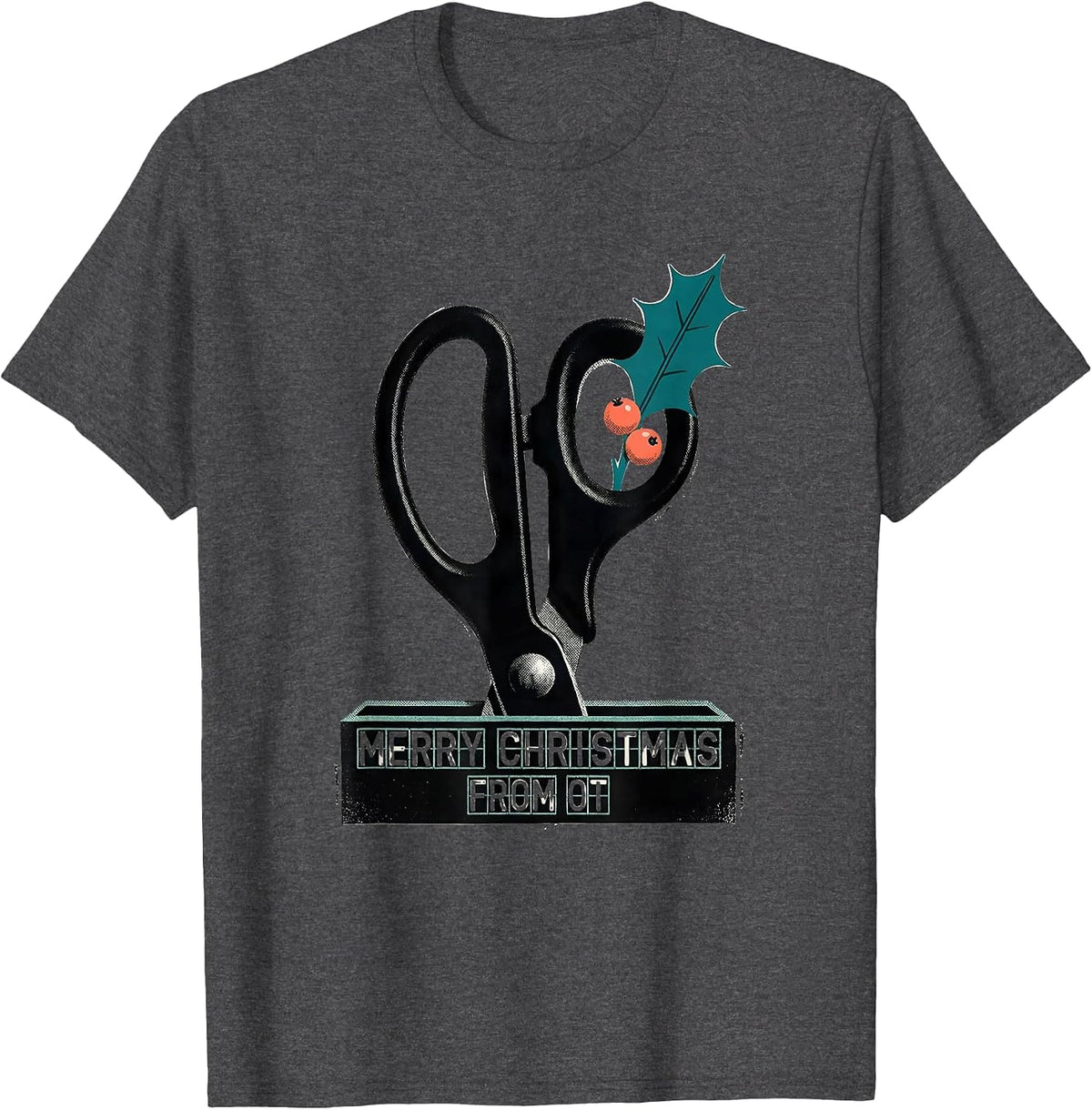 Men's Merry Christmas From OT Midcentury Modern Occupational T-Shirt - Dark Heather Grey