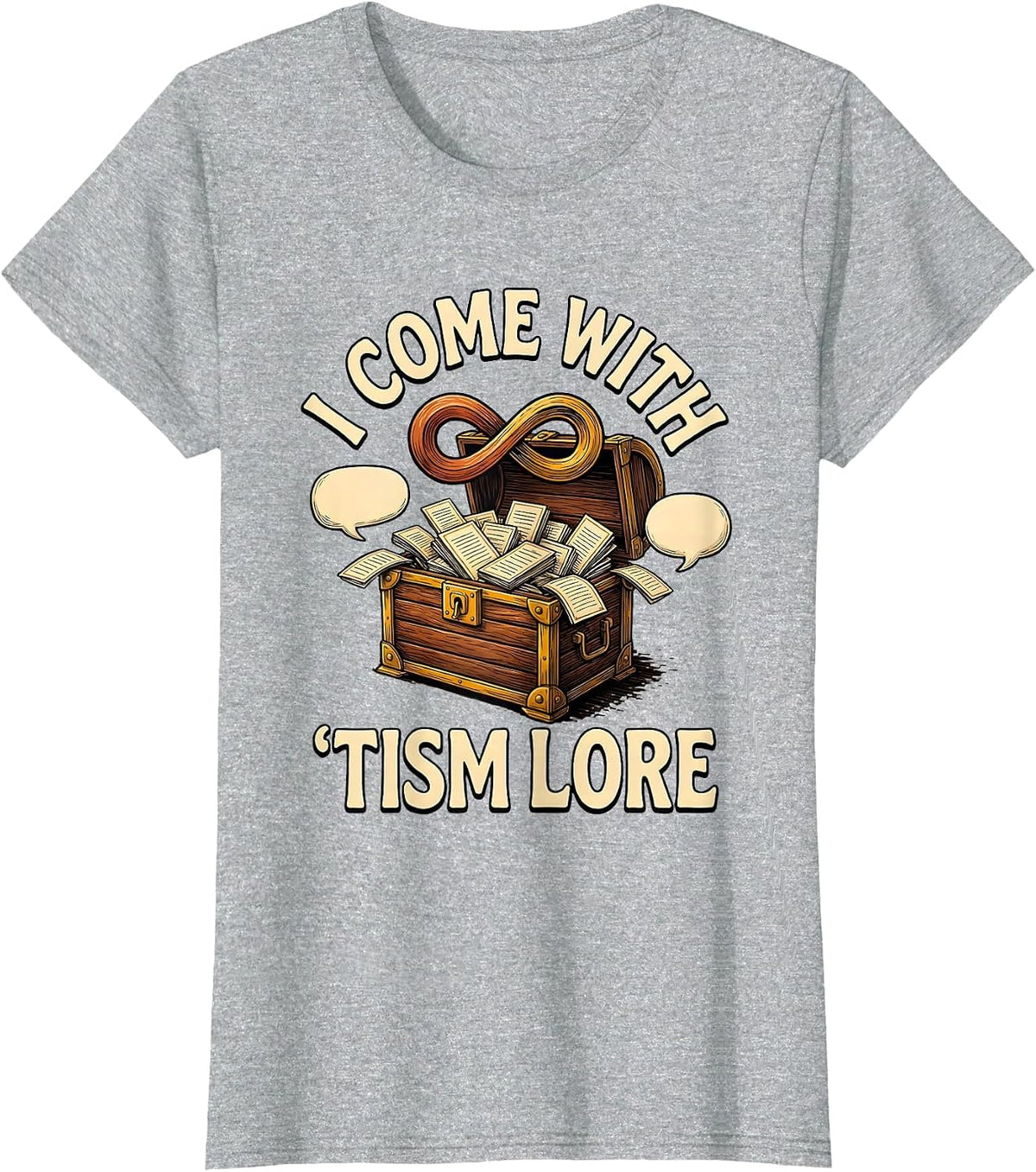I Come With Tism Lore Funny Neurodiversity Meme Autistic T-Shirt - Heather Grey