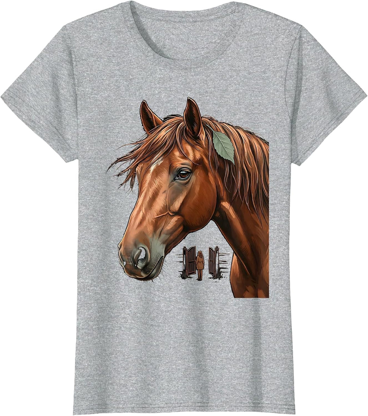 Horse Lover Girl Boho Equestrian Humor T-Shirt - Heather Grey